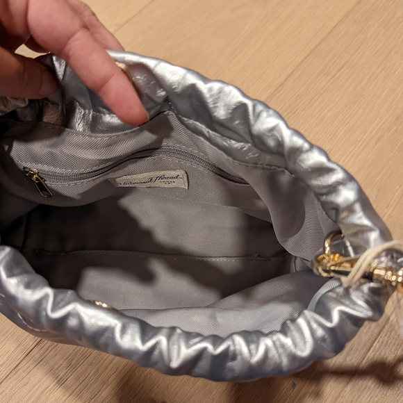 Silver Women's Bag with Gold Chain - Picture 3 of 8